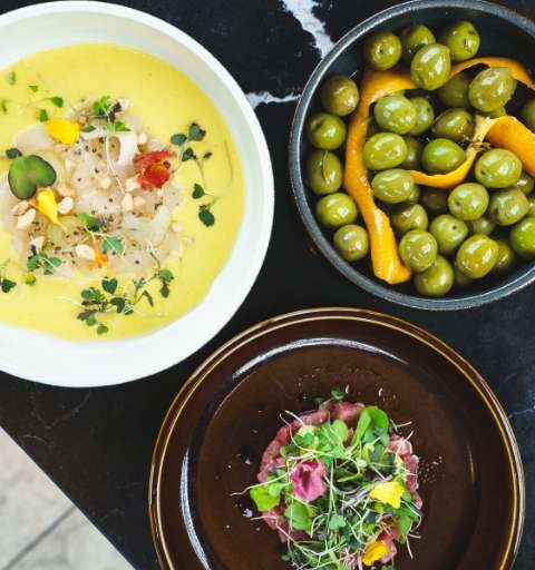 bowls of food on a table